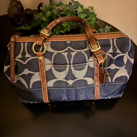 Coach | Bags | Coach Anniversary Signature Denim Zip Around Wallet